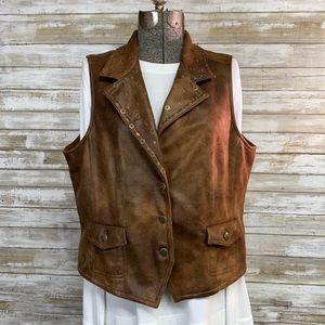 NWT Hearts of the Palm Leather look Vest